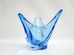 Val Saint Lambert - Vaas - Kristal - België  1950/1959, Huis en Inrichting, Ophalen, Gebruikt, Blauw, Glas