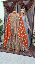 Prachtige Pakistaanse Semi-Bruiloft Jurk, Ophalen of Verzenden, Nieuw, Maat 46/48 (XL) of groter, Oranje