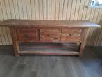 Teakhouten dressoir met lades 205cm breed 55,5 cm diep 78,5, Huis en Inrichting, Tafels | Sidetables, Gebruikt, Teakhout, 200 cm of meer