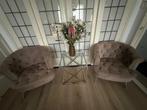 2 grijze fauteuils met tafel, Ophalen, Zo goed als nieuw, 75 tot 100 cm, Minder dan 50 cm