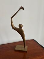 messing golfer beeld zwaar vintage, Ophalen of Verzenden