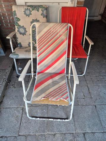 3 vintage klapstoeltjes klapstoel vouwstoel vouw campingstoe beschikbaar voor biedingen