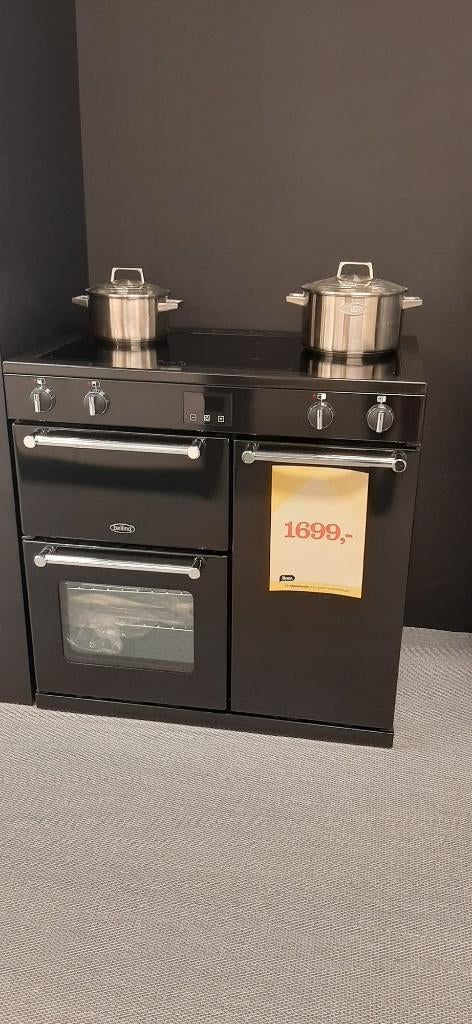 Inductie fornuis Belling Kensington 90EI Fornuis Zwart, Witgoed en Apparatuur, Fornuizen, Nieuw, Vrijstaand, Inductie, 4 kookzones