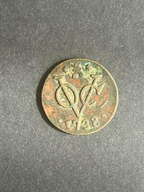 VOC Duit Zeeland, 1738, Postzegels en Munten, Munten | Nederland, Overige waardes, Vóór koninkrijk, Ophalen of Verzenden