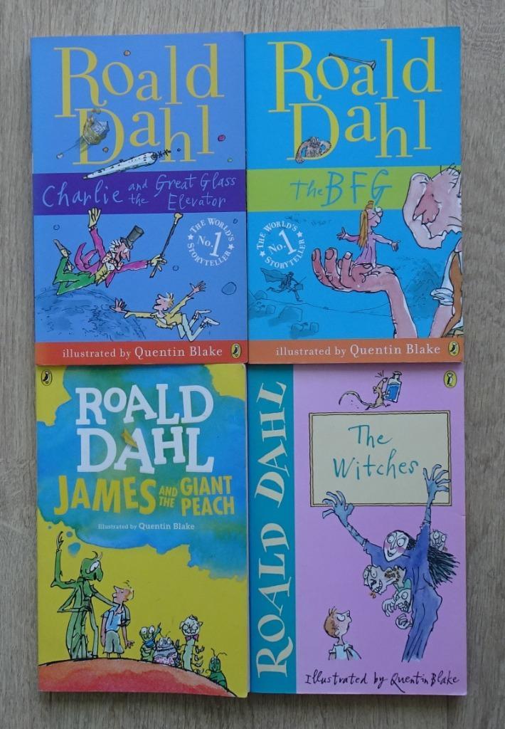 Roald Dahl - 4x Engels - Charlie, BFG, James & Witches, Boeken, Kinderboeken | Jeugd | onder 10 jaar, Zo goed als nieuw, Fictie algemeen
