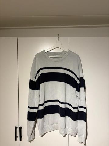 Zara Heren Trui (XL) - Wit/Blauw Gestreept beschikbaar voor biedingen