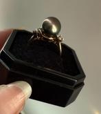 Parel ring 925 zilver Antieke vintage ring met zirkonia, Ophalen of Verzenden, Zilver, Ring, Met edelsteen