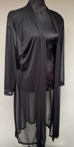 Supermooie zwarte voile cardigan/vest Magna maat 52-54, Kleding | Dames, Ophalen of Verzenden, Zo goed als nieuw, Zwart, Trui of Vest