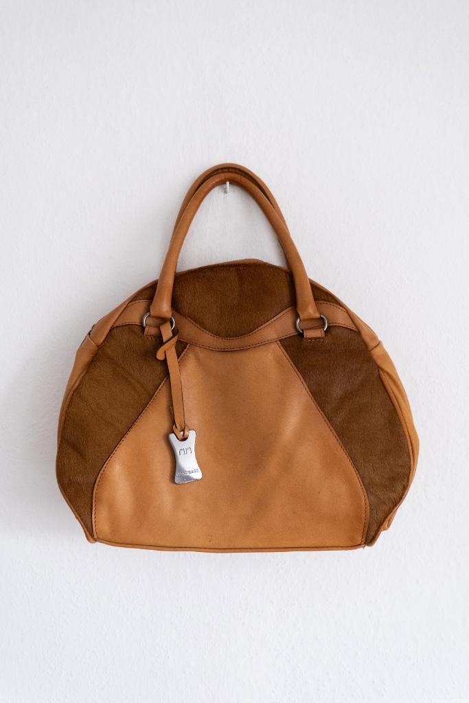 Karamelkleurige Leren Handtas N&N Handbags, Sieraden, Tassen en Uiterlijk, Tassen | Damestassen, Gebruikt, Handtas, Bruin, Ophalen of Verzenden