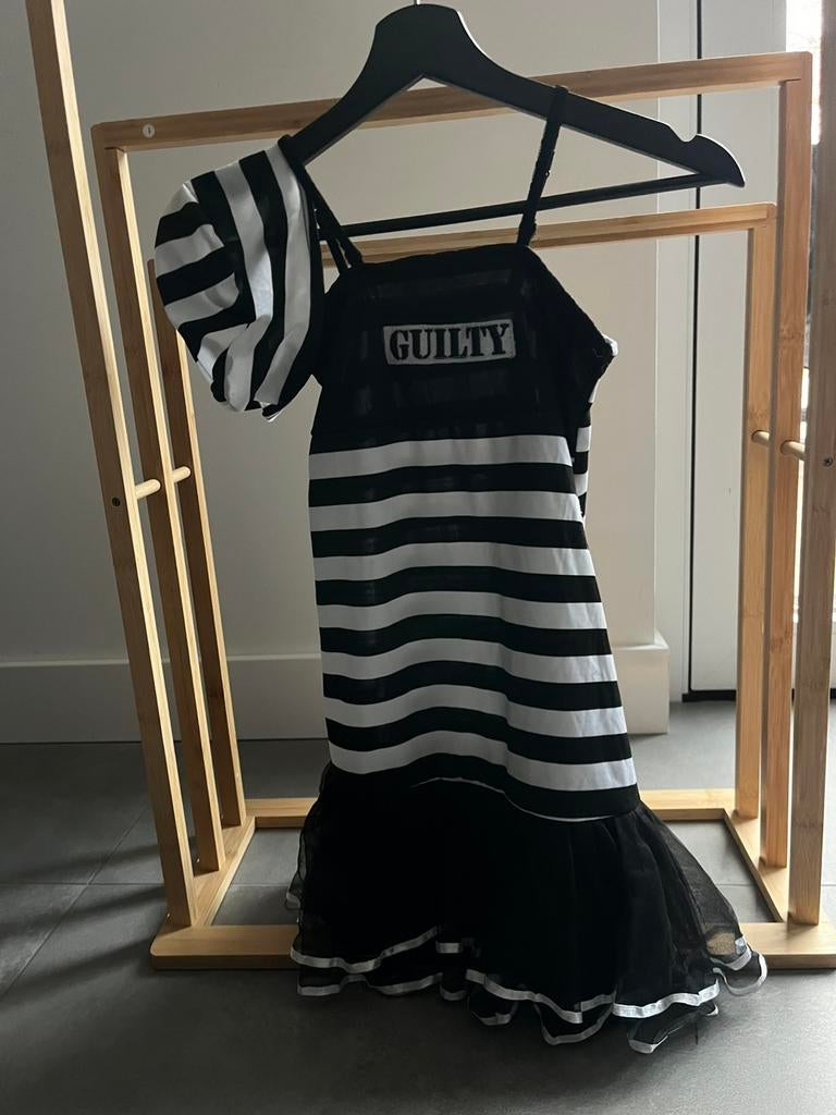 Carnaval, verkleedkleding gevangenisjurkje, Ophalen of Verzenden, Zo goed als nieuw, Meisje