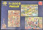 Jan van Haasteren 3x500 puzzels VERHUIZING CAMPING TANDARTS, Hobby en Vrije tijd, Denksport en Puzzels, Ophalen of Verzenden, 500 t/m 1500 stukjes
