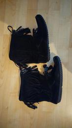 Minnetonka moccasins, zwart, maat 7,5 (38), Zwart, Lage of Enkellaarzen, Ophalen of Verzenden, Zo goed als nieuw
