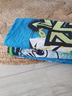 Eenpersoons dekbedovertrek graffiti 140x200cm, Blauw, Dekbedovertrek, Ophalen of Verzenden, Zo goed als nieuw
