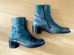 korte laarsjes Moma met blokhak petrol mt 38, Blauw, Lage of Enkellaarzen, Moma, Ophalen of Verzenden