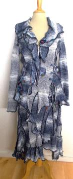 Spijkerlook knitwear set van vest en bijpassende rok! L, Maat 42/44 (L), Zo goed als nieuw, Onder de knie, Verzenden