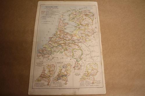 Antieke kaart - Nederland Staatkundig - Bruins 1895 !!, Boeken, Atlassen en Landkaarten, Gelezen, Landkaart, Nederland, 1800 tot 2000