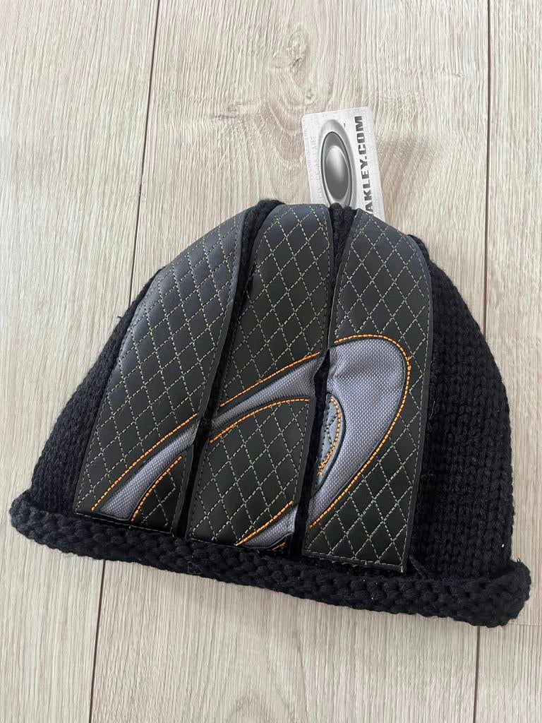 Zeldzame Vintage Oakley Beanie leer zwart muts - Nieuw Y2K, Ophalen of Verzenden, Nieuw