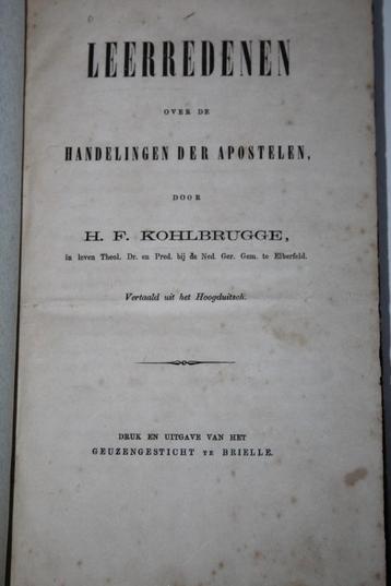 Kohlbrugge - Leerredenen over de Handelingen der Apostelen  beschikbaar voor biedingen