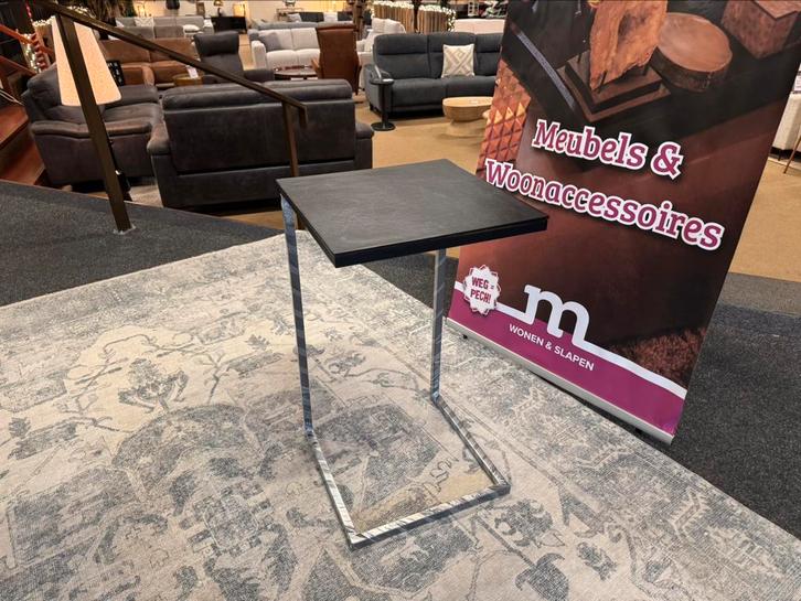 Bijzet/Laptoptafel €59,- Zwart Direct/leverbaar B-150, Huis en Inrichting, Tafels | Salontafels, Nieuw, 50 tot 75 cm, Minder dan 50 cm