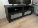 Ikea TV Meubel - Zwart met glazen deuren, Huis en Inrichting, Ophalen, Kunststof, Gebruikt, 100 tot 150 cm
