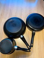 3 GreenChef Pannen - Gebruikt, Gebruikt, Inductieplaat, Aluminium, Ophalen of Verzenden