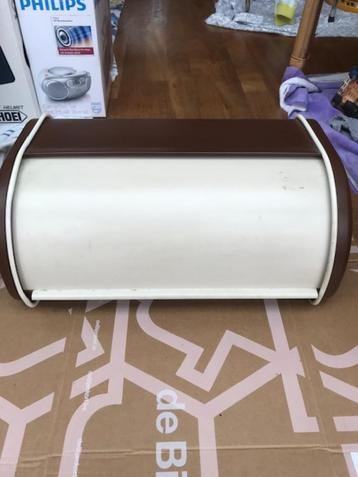 Vintage Brabantia broodtrommel, jaren '60, bruin/beige