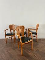 Deens design eettafelstoel met bijzonder leuning mid century, Ophalen, Overige kleuren, Hout, Zo goed als nieuw