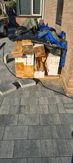 Gratis houten balken 20x20  wit geverfd, Doe-het-zelf en Verbouw, Ophalen, Gebruikt, 50 mm of meer, Balk