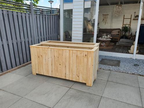Grote Bloembakken model Palermo, Tuin en Terras, Bloembakken en Plantenbakken, Nieuw, Hout, Balkon, Tuin, Minder dan 60 cm, Rechthoekig