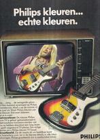 Retro reclame 1975 Philips gitaar muziekinstrument TV, Verzamelen, Ophalen of Verzenden