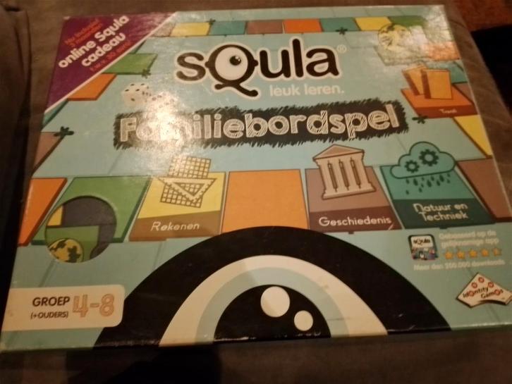 Squla Familie Bordspel - Leuk Leren!, Hobby en Vrije tijd, Gezelschapsspellen | Bordspellen, Zo goed als nieuw, Drie of vier spelers