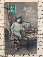 1913 Bonne Fête - meisje met blauwe strik (MM), Ophalen of Verzenden, Voor 1920, Gelopen, Kinderen