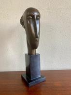 Bronzen Beeld  Modigliani Tête de Femme Hoofd Vrouw, Antiek en Kunst, Ophalen of Verzenden