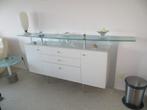 Wit/Grijs Dressoir - Apart Design, Ophalen, Glas, Zo goed als nieuw, 200 cm of meer