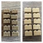 10 lego basis blokjes 1x2 beige met steen motief, Nieuw, Ophalen of Verzenden, Losse stenen