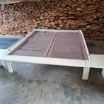 Aupingbed Auronde 48cm-200x180 met achterwand en nachtkastje, Ophalen, Verstelbaar, Wit, Tweepersoons