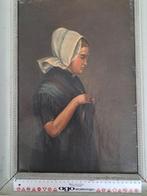 Zeeuws meisje, vrouw in klederdracht Schilderij 1901 jaartal, Ophalen