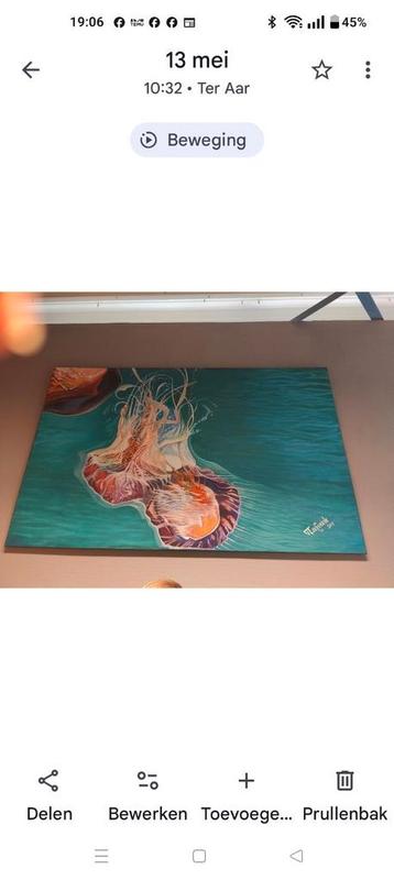 Mooi schilderij met kwallen  beschikbaar voor biedingen