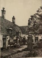 Ets: Hofje van Loo, Sint Elisabeth's Gasthuishofje ingelijst, Antiek en Kunst, Kunst | Schilderijen | Klassiek, Ophalen of Verzenden