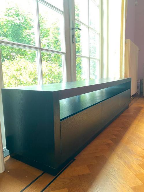 Tv meubel Richmond zwart Oakura eikenhout zgan, Huis en Inrichting, Kasten | Televisiemeubels, Zo goed als nieuw, Minder dan 100 cm