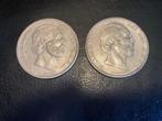 2 zilveren rijksdaalders Willem III 1867 + 1871, Postzegels en Munten, Munten | Nederland, Koning Willem III, Zilver, 2½ gulden