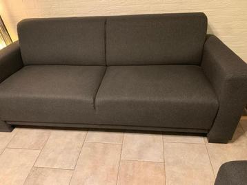 Bank met poef te koop, antraciet grijs, 2,06 cm, poef 50x50