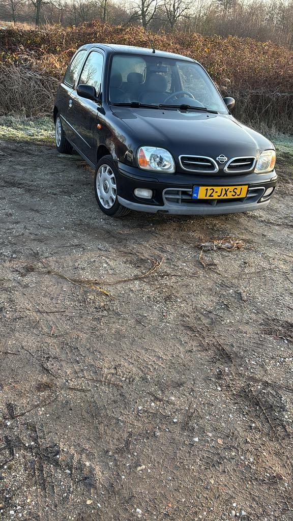 Zwarte Nissan Micra 1.4 82PK 2002 Airco en Trekhaak, Auto's, Nissan, Particulier, Micra, Airbags, Airconditioning, Centrale vergrendeling