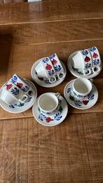 8 setjes Kop en schotels van boerenbont, Huis en Inrichting, Ophalen, Zo goed als nieuw, Kop(pen) en/of Schotel(s), Aardewerk