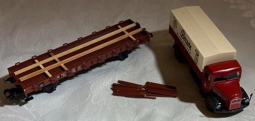 Märklin rongenwagon met vrachtauto, Hobby en Vrije tijd, Modeltreinen | H0, Nieuw, Wagon, Wisselstroom, Märklin, Ophalen of Verzenden