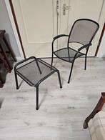 Tuinstoel met voetenbank voor €20,-, Ophalen, Kunststof, Gebruikt, Nvt