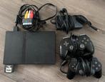 Playstation 2, Spelcomputers en Games, Spelcomputers | Sony PlayStation 2, Gebruikt, Zwart, Met games, Met 2 controllers