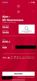 Ajax Heerenveen 1/11, Tickets en Kaartjes, Eén persoon