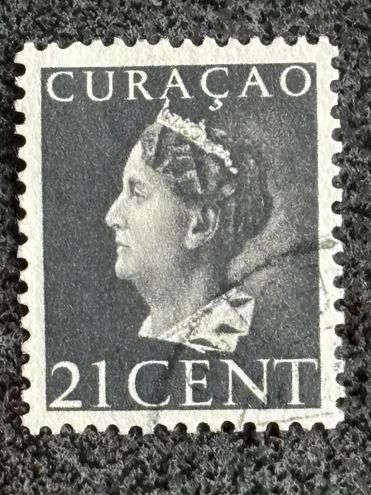 1947 NVPH 173 Wilhelmina Konijnenburg II, 21 ct, gestempeld, Postzegels en Munten, Postzegels | Nederlandse Antillen en Aruba