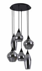 Hanglamp Cambio 6 lichts Ø 46 cm zwart, Ophalen, Nieuw, Glas, Modern